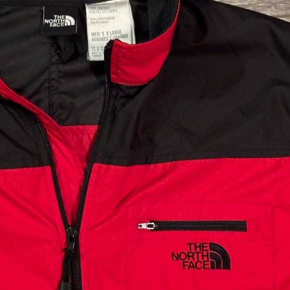 The North Face Mens Full Zip Vest Red Black Windbreaker Logo - Extra Large - Picture 3 of 4